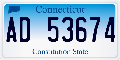 CT license plate AD53674