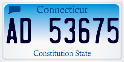 CT license plate AD53675