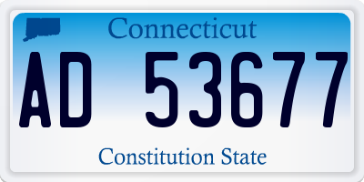 CT license plate AD53677