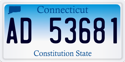 CT license plate AD53681