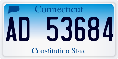 CT license plate AD53684