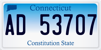CT license plate AD53707