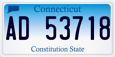 CT license plate AD53718