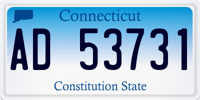 CT license plate AD53731