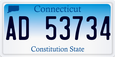 CT license plate AD53734