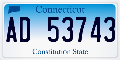 CT license plate AD53743