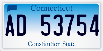 CT license plate AD53754