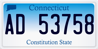 CT license plate AD53758