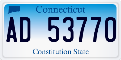 CT license plate AD53770