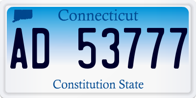 CT license plate AD53777