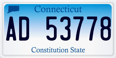 CT license plate AD53778