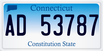 CT license plate AD53787