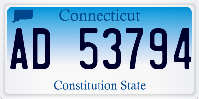 CT license plate AD53794