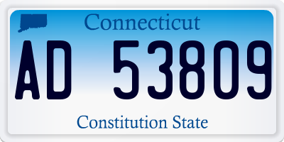 CT license plate AD53809