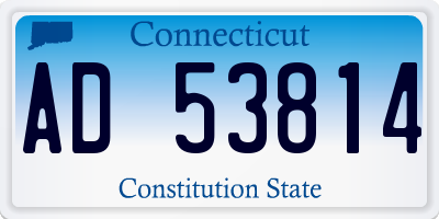 CT license plate AD53814