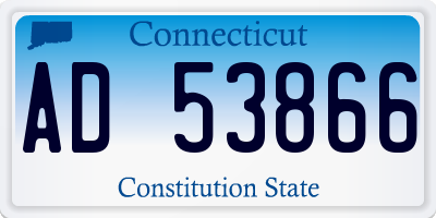 CT license plate AD53866