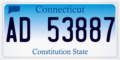 CT license plate AD53887