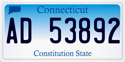 CT license plate AD53892
