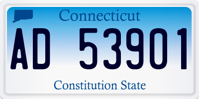 CT license plate AD53901