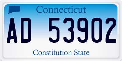 CT license plate AD53902
