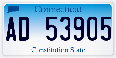 CT license plate AD53905