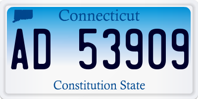 CT license plate AD53909