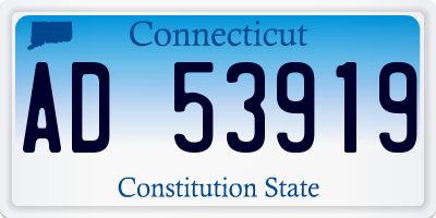 CT license plate AD53919