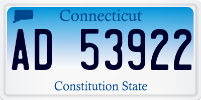 CT license plate AD53922