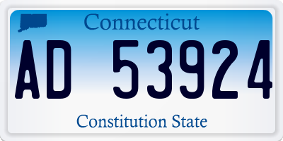 CT license plate AD53924