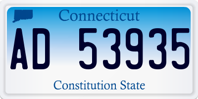 CT license plate AD53935