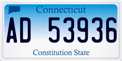 CT license plate AD53936
