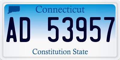 CT license plate AD53957