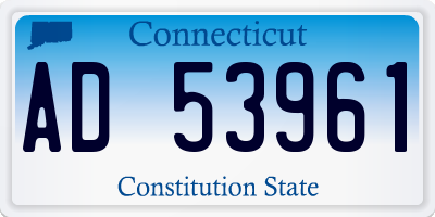 CT license plate AD53961