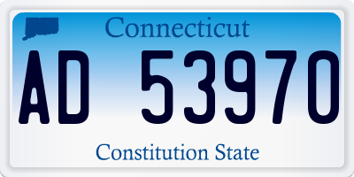 CT license plate AD53970