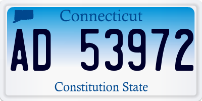 CT license plate AD53972