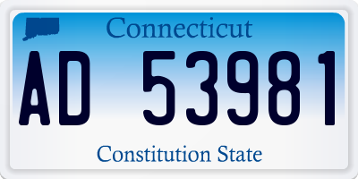 CT license plate AD53981
