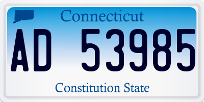 CT license plate AD53985