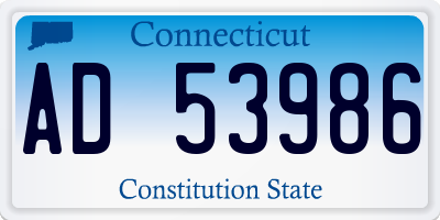 CT license plate AD53986