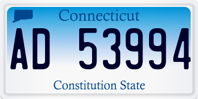 CT license plate AD53994