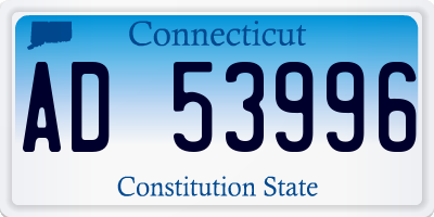 CT license plate AD53996