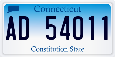 CT license plate AD54011