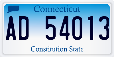 CT license plate AD54013