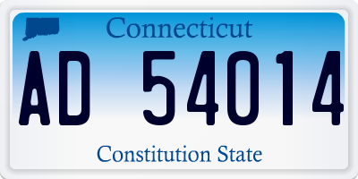 CT license plate AD54014
