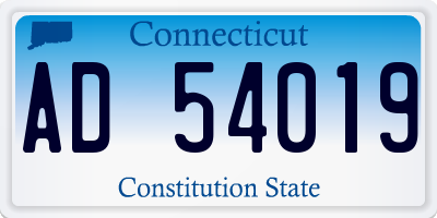 CT license plate AD54019