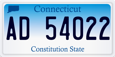 CT license plate AD54022