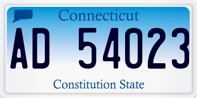 CT license plate AD54023