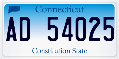 CT license plate AD54025