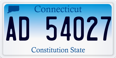 CT license plate AD54027