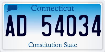 CT license plate AD54034