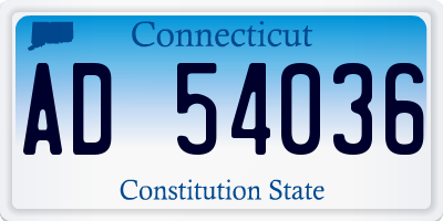 CT license plate AD54036